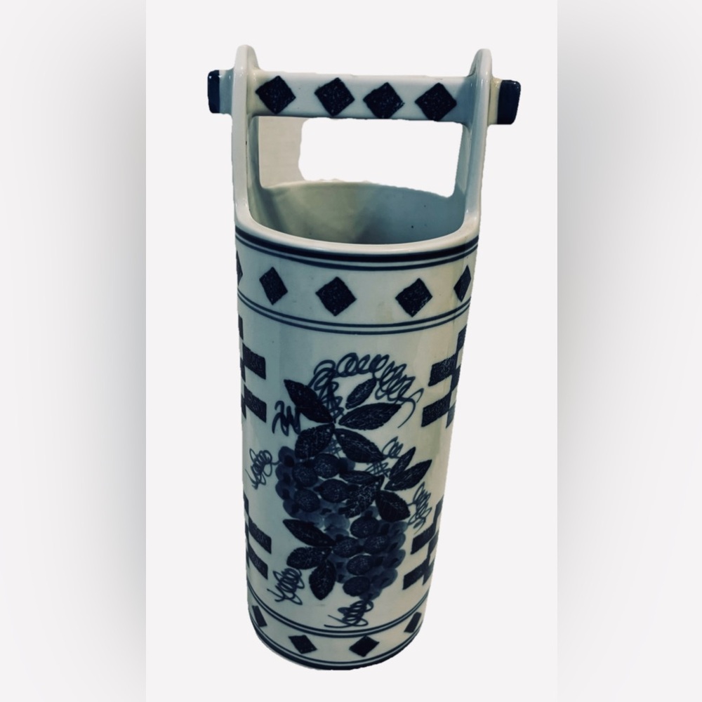 Blue and White Ceramic Decorative Vase - Brand